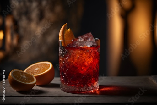 Negroni Cocktail, Negroni, Cocktail, Drink, Generative AI