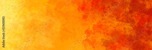 Red orange and yellow background, watercolor painted texture grunge, abstract hot sunrise or burning fire colors illustration, colorful banner or website header design © Arlenta Apostrophe