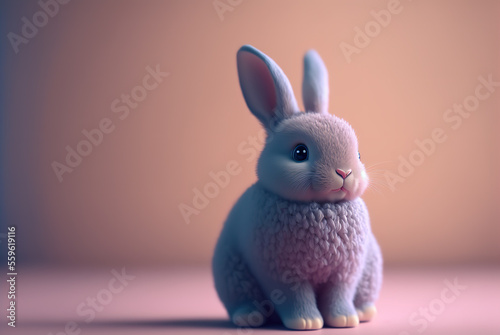 Cute little Easter bunny  Generative AI