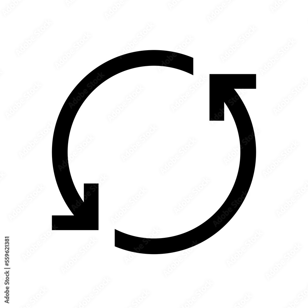 Refresh icon line isolated on white background. Black flat thin icon on modern outline style. Linear symbol and editable stroke. Simple and pixel perfect stroke vector illustration. Refresh icon line isolated on white background. Black flat thin icon on modern outline style. Linear symbol and editable stroke. Simple and pixel perfect stroke vector illustration.