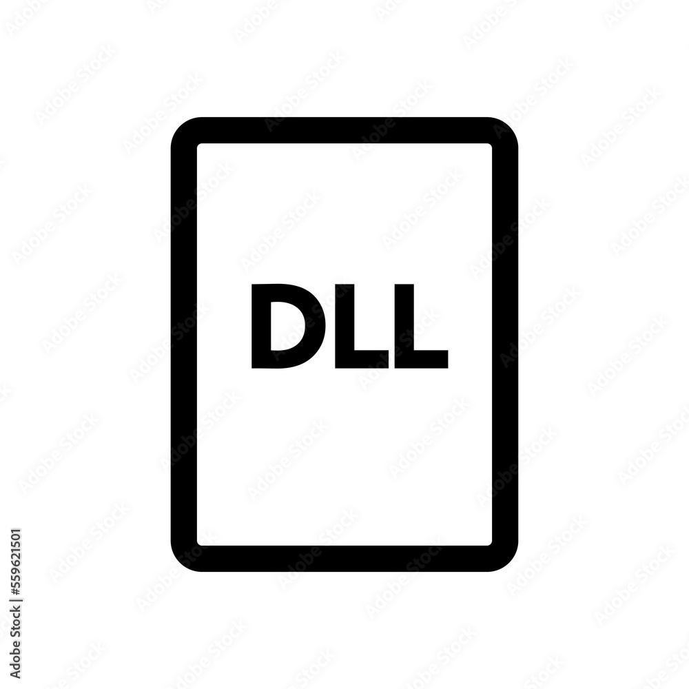 DLL file icon line isolated on white background. Black flat thin icon on modern outline style. Linear symbol and editable stroke. Simple and pixel perfect stroke vector illustration. DLL file icon line isolated on white background. Black flat thin icon on modern outline style. Linear symbol and editable stroke. Simple and pixel perfect stroke vector illustration.