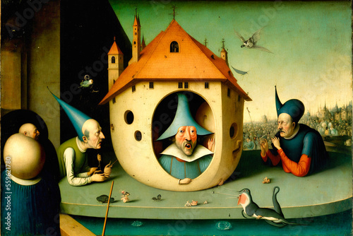 Painting in th e style of Hieronymus Bosch photo