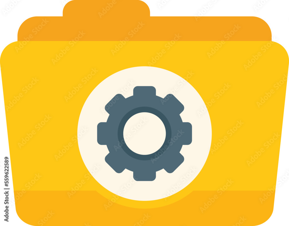 Folder gear icon flat vector. Web ui. Ux page isolated Folder gear icon flat vector. Web ui. Ux page isolated