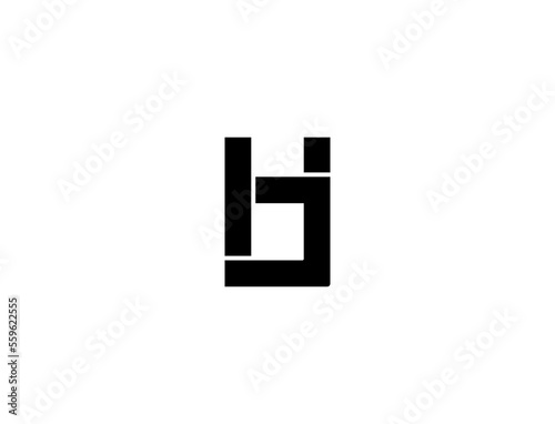 H J modern style initial monogram logo
