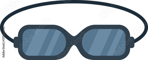 Swim glasses icon flat vector. Water pool. Sea relax isolated