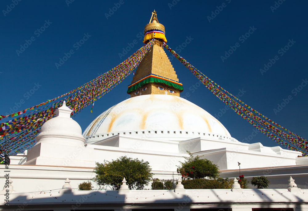 Boudha, bodhnath or Boudhanath stupa with prayer flags Boudha, bodhnath or Boudhanath stupa with prayer flags