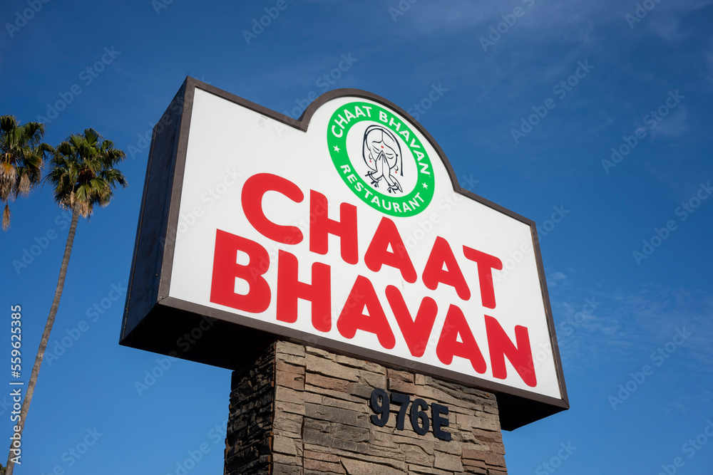Sunnyvale, CA, USA Apr 27, 2022 Chaat Bhavan sign is seen outside
