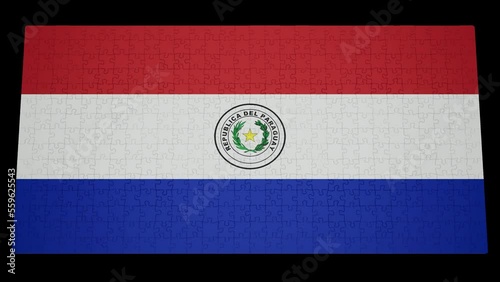 Six different clips to collect puzzle pieces in which the flag of Paraguay appears Isolated by Alpha channel (transparent background) to enhance any animation movie or Cinematic clips or film project