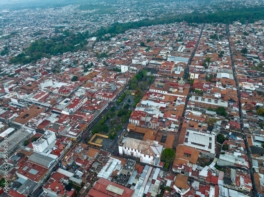 aerial view of the city of uruapan