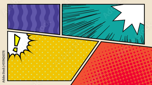 アメコミ風のカラフルなコミック背景