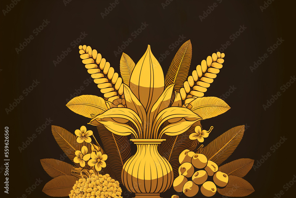 Happy Vishu, everyone. Vishu Kani, a vishu flower, and fruits and