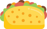 Soft taco icon flat vector. Mexican food. Meal burrito isolated