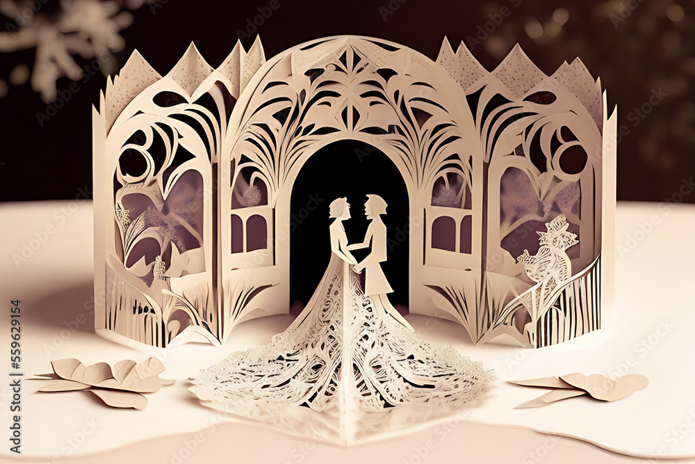 exquisite wedding couple invitation card design