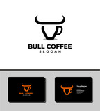 Logo template that combines a bull's horn and coffee cup.