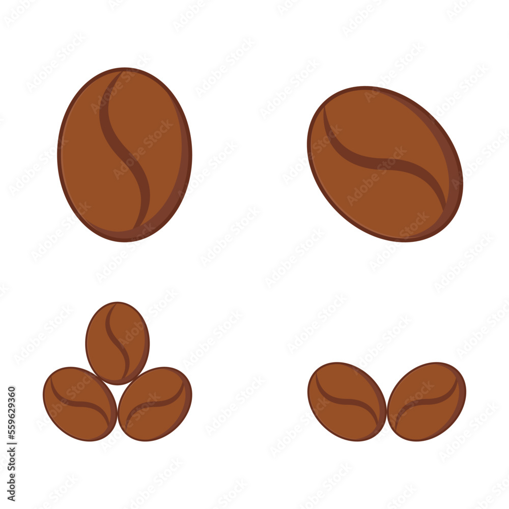 set of coffee beans vector flat design collection. flat style coffee design icon set of coffee beans vector flat design collection. flat style coffee design icon