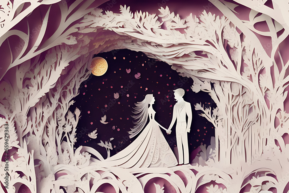 exquisite wedding couple invitation card design