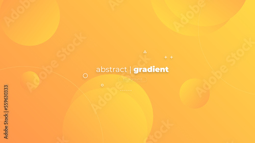 Abstract Modern Background with Retro Memphis Motion Round Circle Lines Element and Orange Yello Gradient Color
