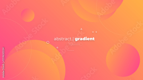Abstract Modern Background with Retro Memphis Motion Round Circle Lines Element and Orange Red Pink Gradient Color