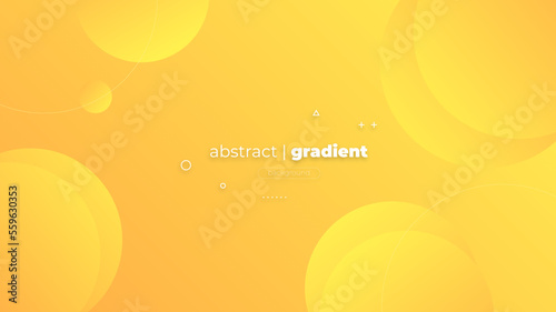 Abstract Modern Background with Retro Memphis Motion Round Circle Lines Element and Yellow Gradient Color