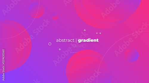 Abstract Modern Background with Retro Memphis Motion Round Circle Lines Element and Purple Pink Gradient Color