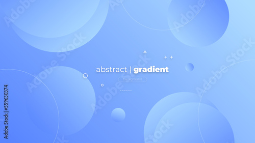 Abstract Modern Background with Retro Memphis Motion Round Circle Lines Element and Blue Gradient Color