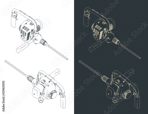 Hammer drill isometric blueprints