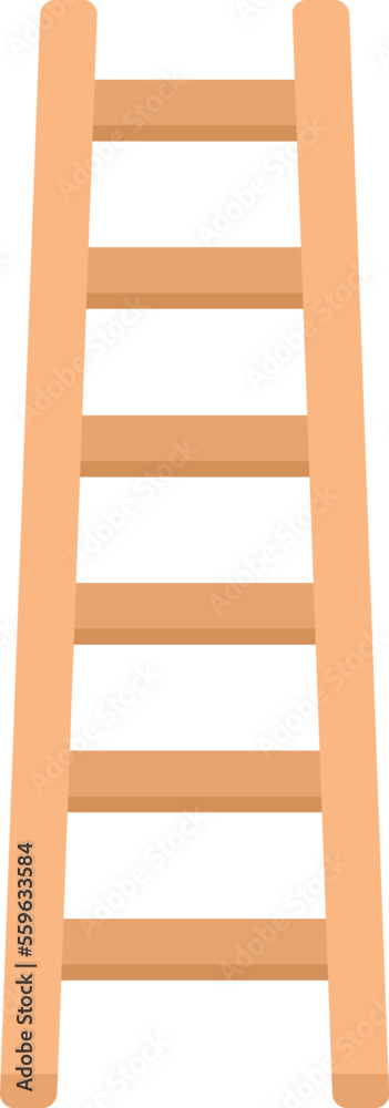 Painter ladder icon flat vector. Wood construction. Portable tool isolated Painter ladder icon flat vector. Wood construction. Portable tool isolated