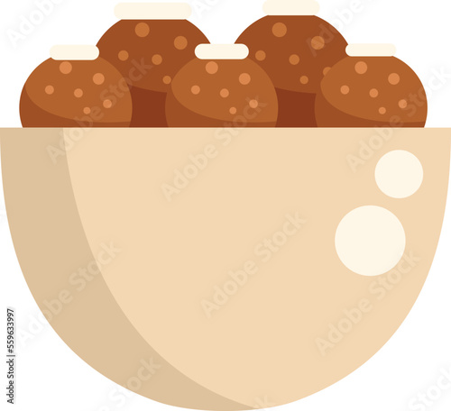 Celebration falafel icon flat vector. Cooking delicious. Fresh wrap isolated