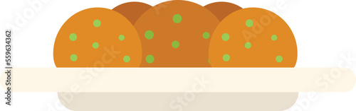Falafel icon flat vector. Cooking pita. Arabic vegan isolated