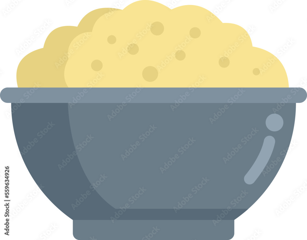 Mash potato meal icon flat vector. Dish food. Farm cooked isolated Mash potato meal icon flat vector. Dish food. Farm cooked isolated