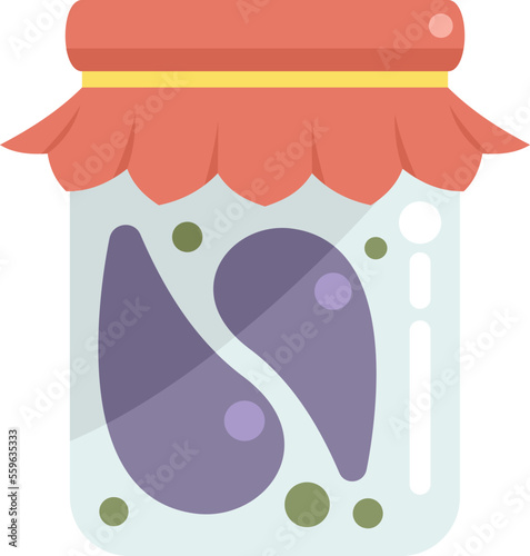 Vegetable jar icon flat vector. Pickle food. Eating product isolated