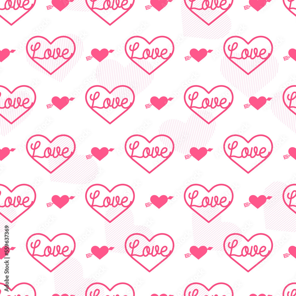 Pink Sweet Love Spring Day Vector Seamless Pattern