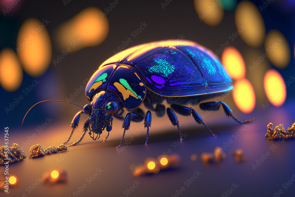 An extremely sharp and detailed portrait of beetle macro. Generative AI ...