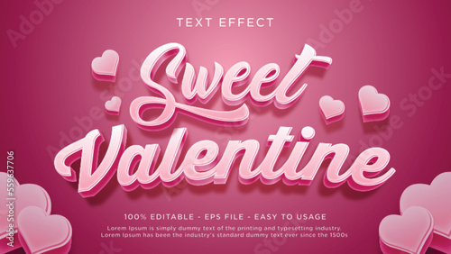 Sweet valentine text style effect