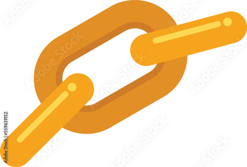 Interface chain icon flat vector. Web link. Internet button isolated