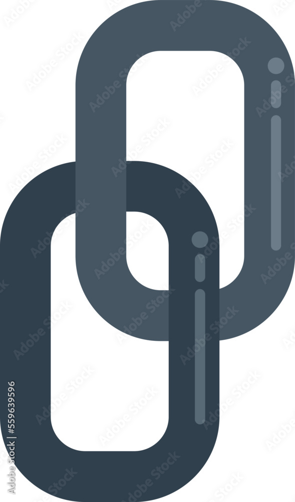 Hyperlink chain icon flat vector. Metal link. Computer internet isolated Hyperlink chain icon flat vector. Metal link. Computer internet isolated