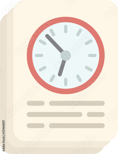 Work papers icon flat vector. Flexible time. Home hour isolated