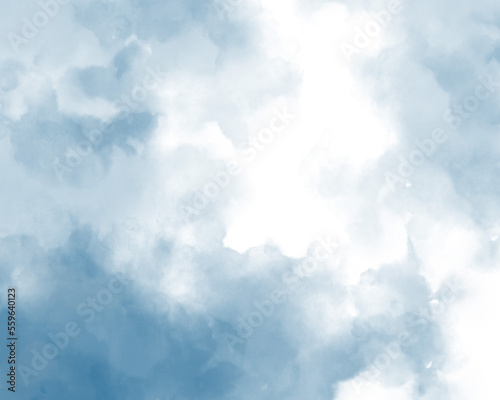 水彩風の雲のイラスト　背景