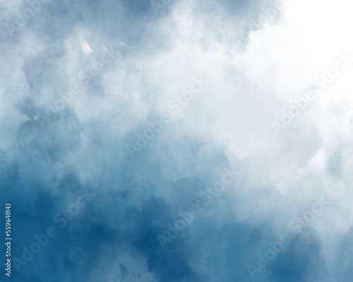 水彩風の雲のイラスト 背景