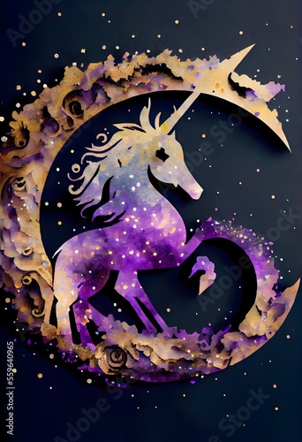 Capricorn zodiac watercolor background