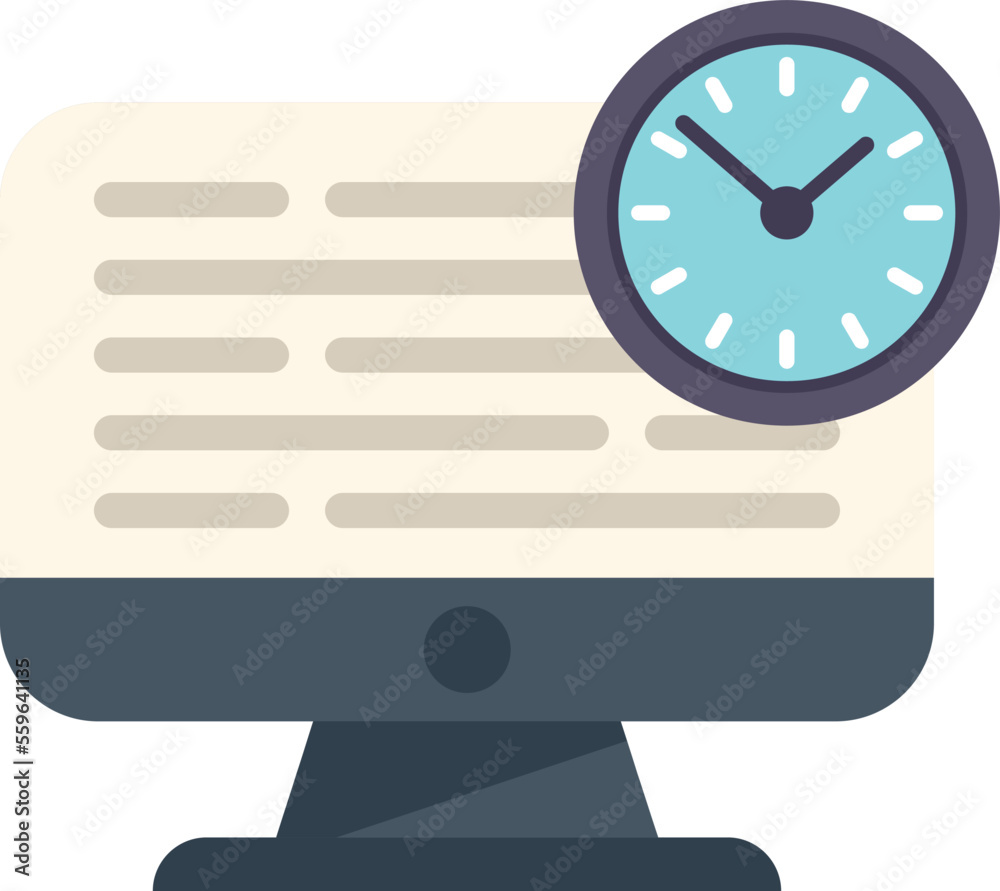 People work hour icon flat vector. Office time. Home schedule isolated People work hour icon flat vector. Office time. Home schedule isolated