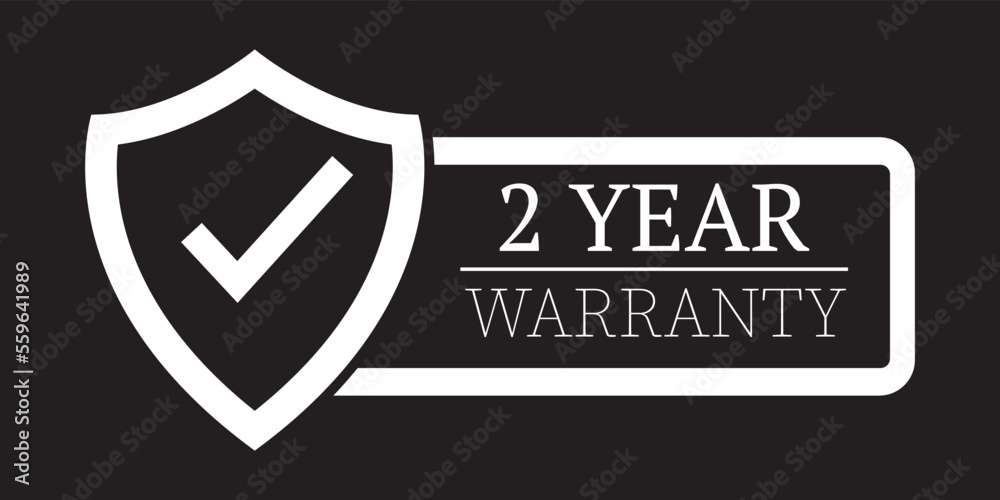 2 year warranty stamp on white background,flat style,Sign, label, sticker.Vector illustration
