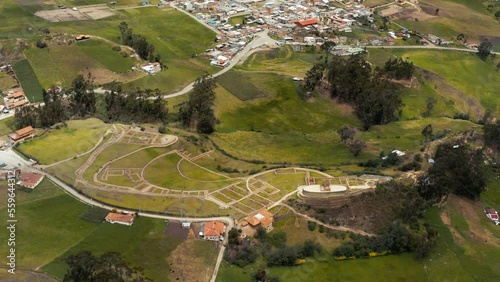 Ingapirca archeological ruins in Ecuador, aerial view