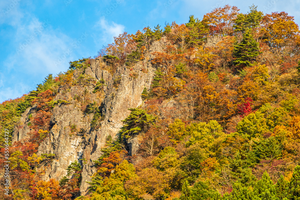 	紅葉の霊山＜福島県＞奇岩群