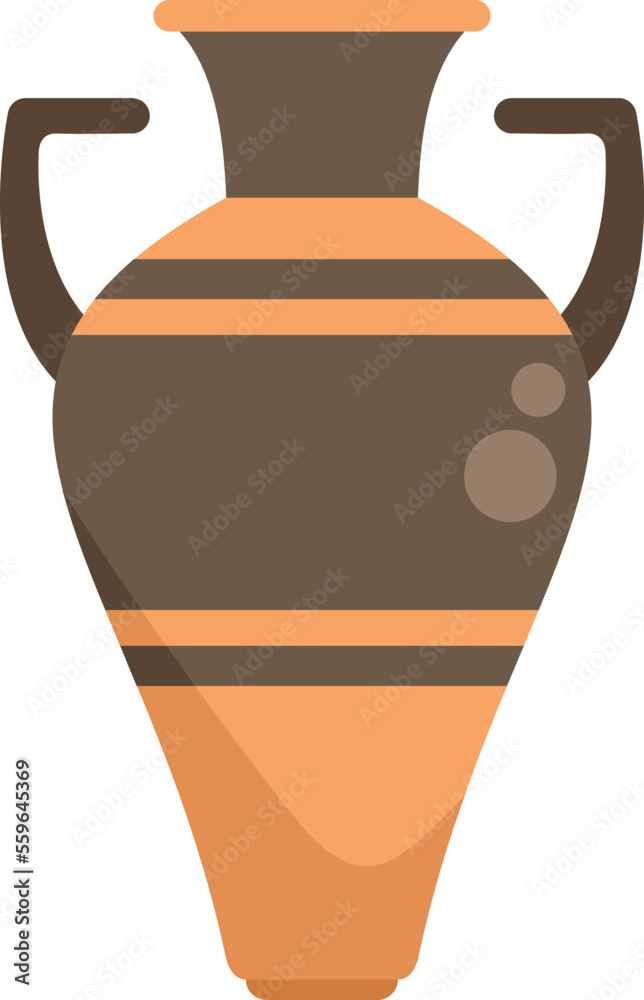 Amphora jar icon flat vector. Vase pot. Rome jug isolated