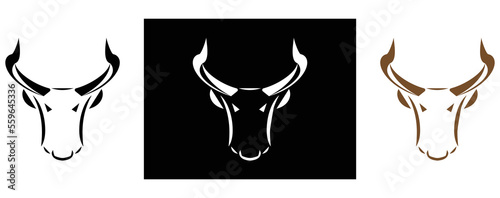 head bull icon logo style symbol, vector illustration