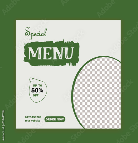 Fast food restaurant business marketing social media post or web banner template design with abstract background, logo and icon. Fresh pizza, burger & pasta online sale promotion flyer or poster.