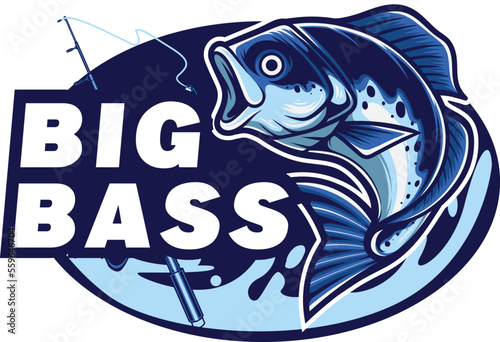 largemouth bass fish mascot logo