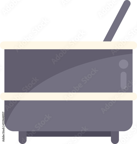 Milk pot factory icon flat vector. Cheese production. Farm process isolated
