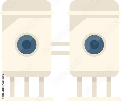 Farm cheese factory icon flat vector. Milk food. Butter process isolated